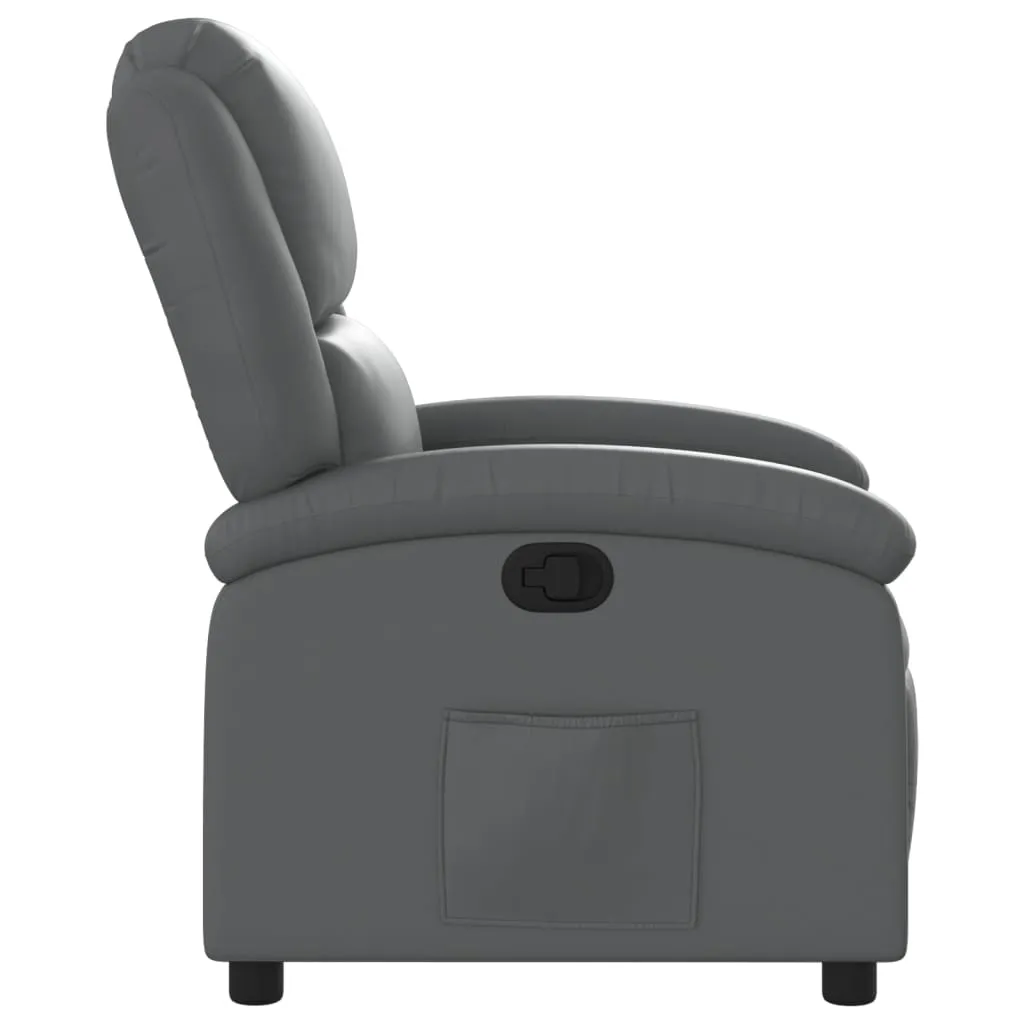 Recliner Chair Gray Faux Leather