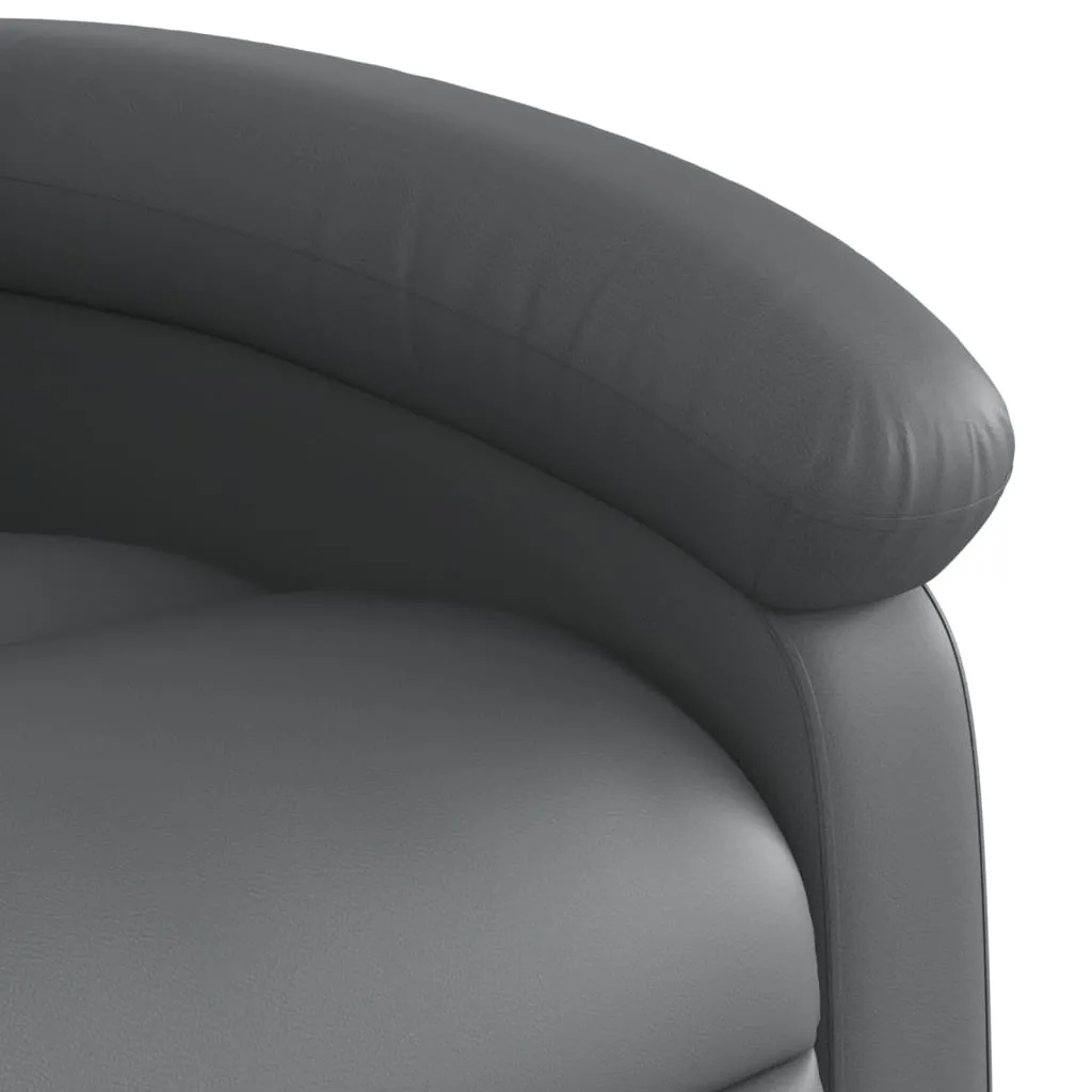 Recliner Chair Gray Faux Leather