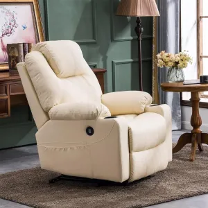 Recliner Chair with Massage Adjustable Power Lift Sofa Genuine Leather for Elderly Ergonomic Living Room Chair with Lumbar Support Theater Recliner