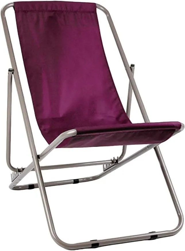 Reclining Chair, Outdoor Folding Recliner Portable Ultra Light Sitting Reclining Chair Lunch Break Siesta Chair Leisure Beach Chair 55 * 122cm(Red)