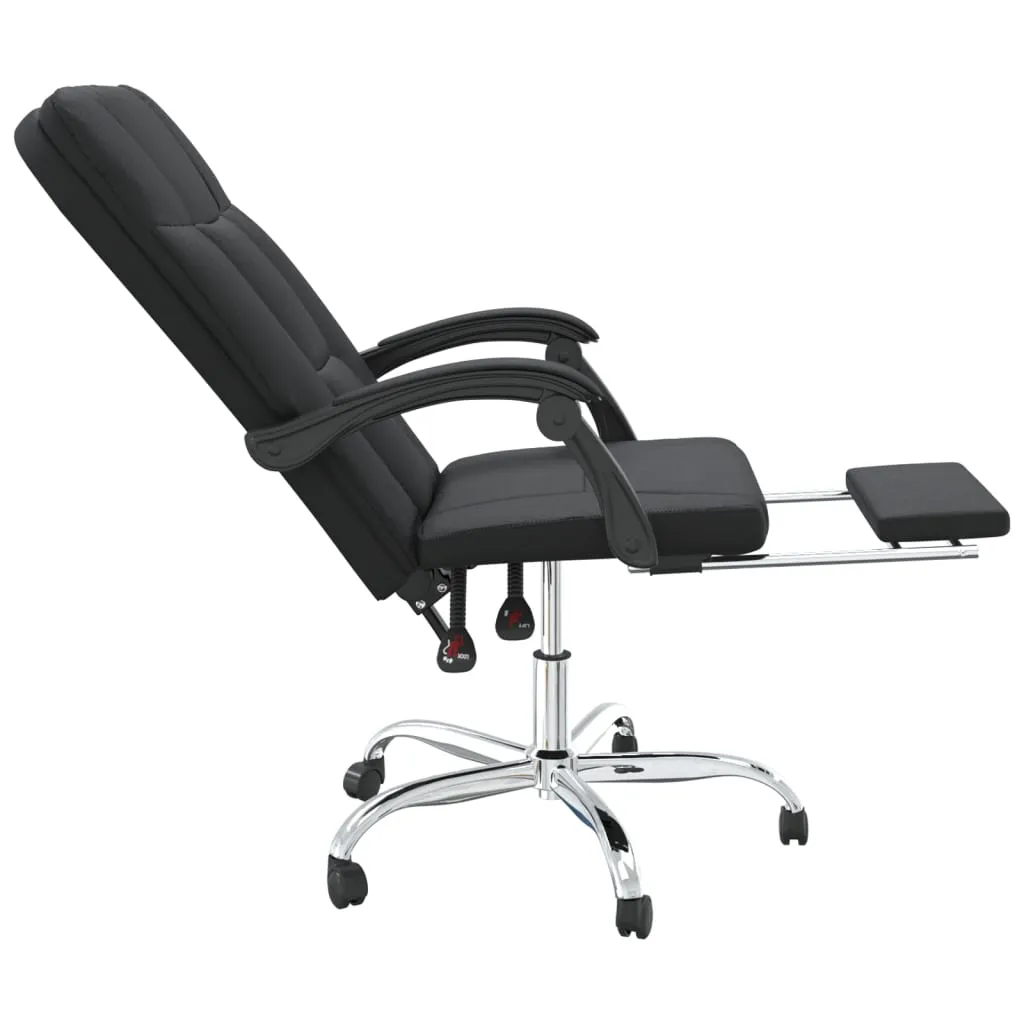 Reclining Office Chair Black Faux Leather