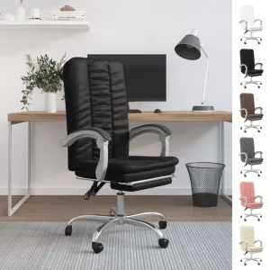 Reclining Office Chair Black Faux Leather