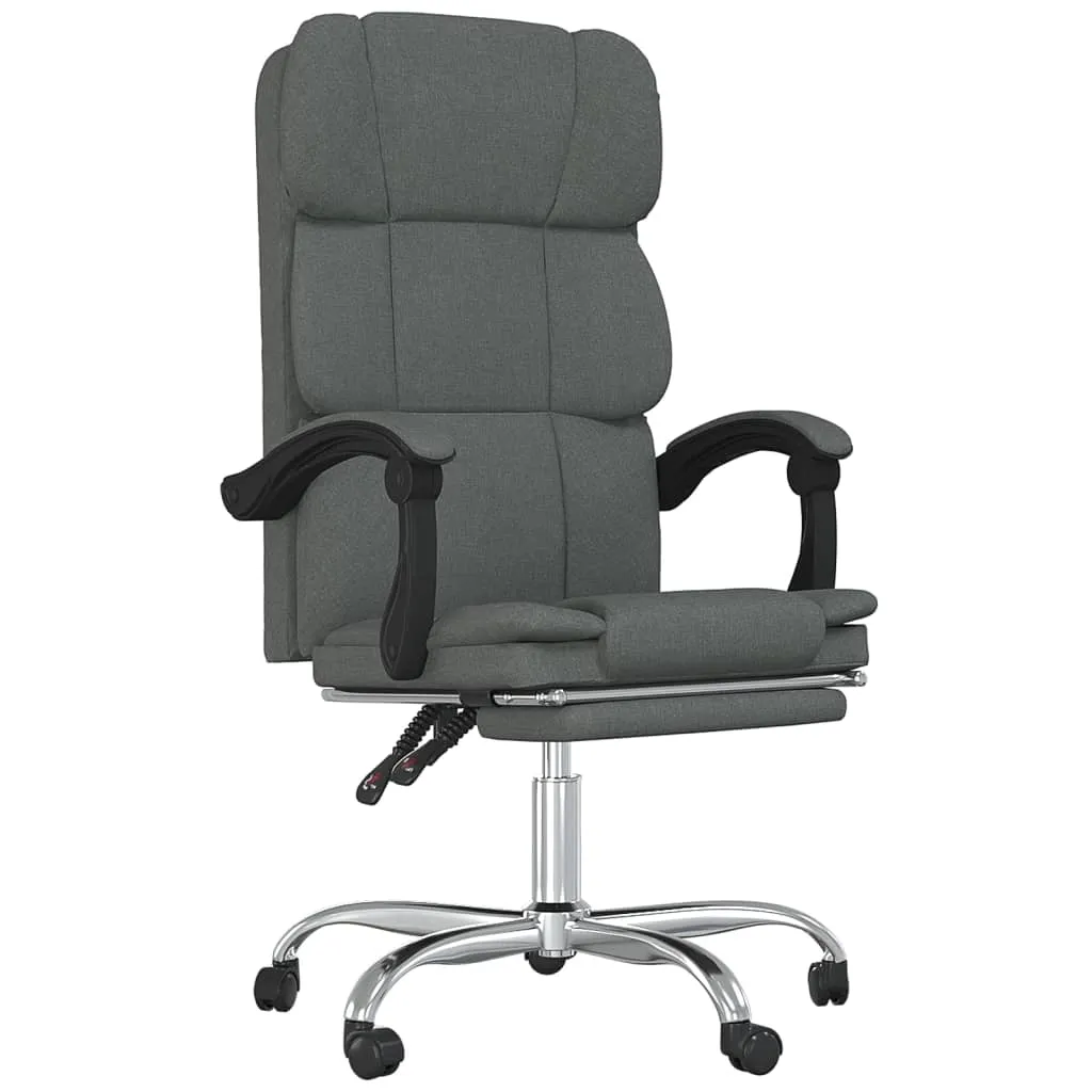 Reclining Office Chair Dark Gray Fabric