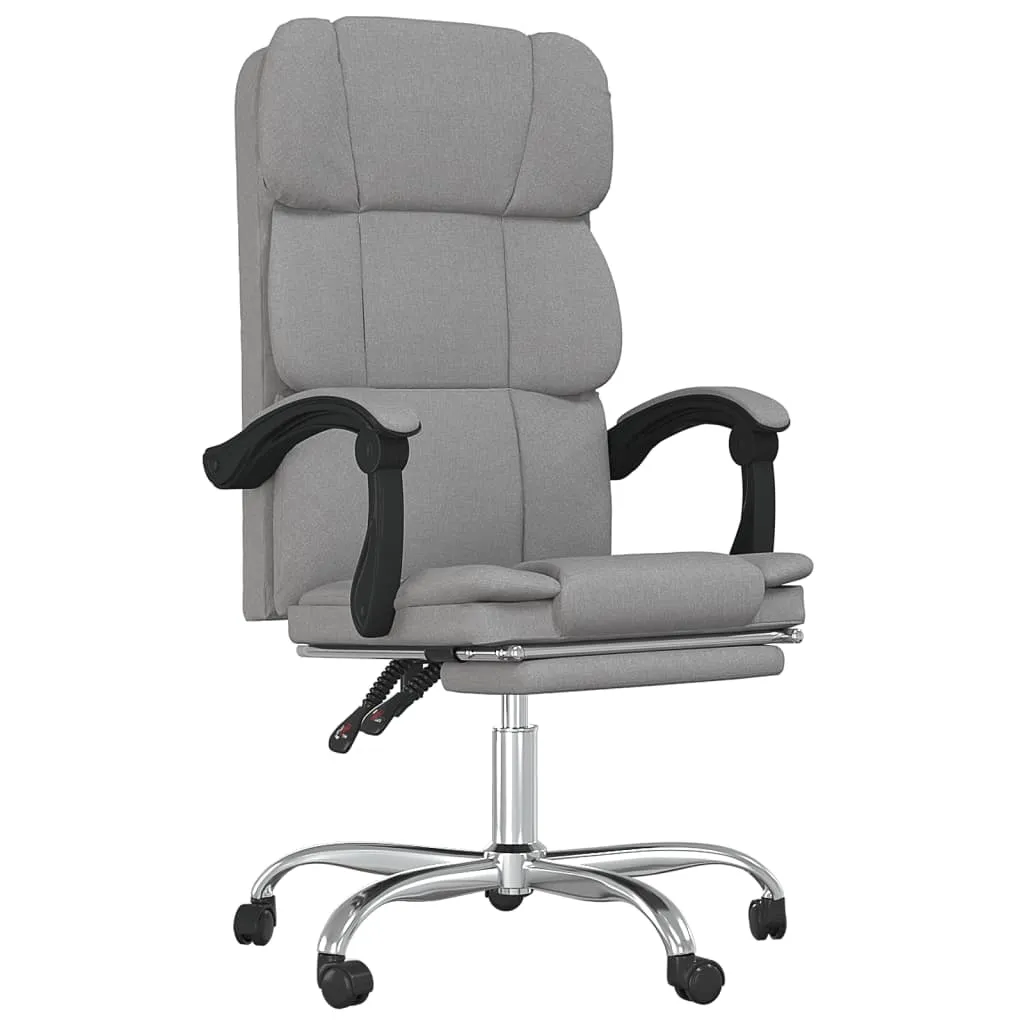 Reclining Office Chair Dark Gray Fabric