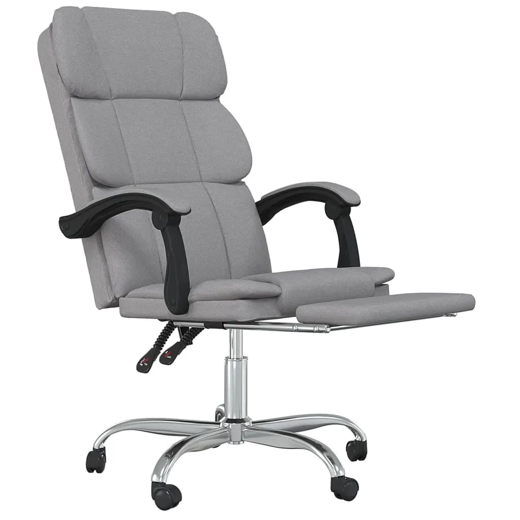 Reclining Office Chair Dark Gray Fabric