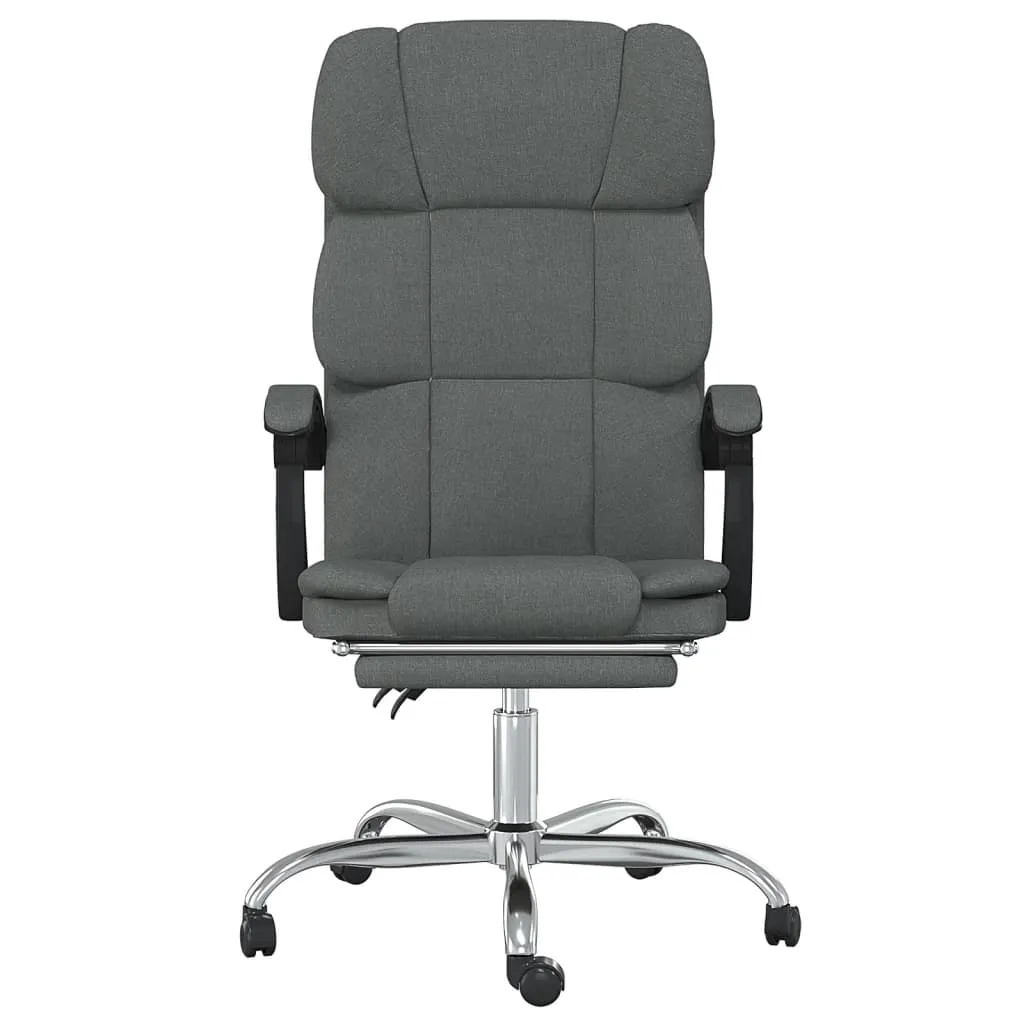 Reclining Office Chair Dark Gray Fabric