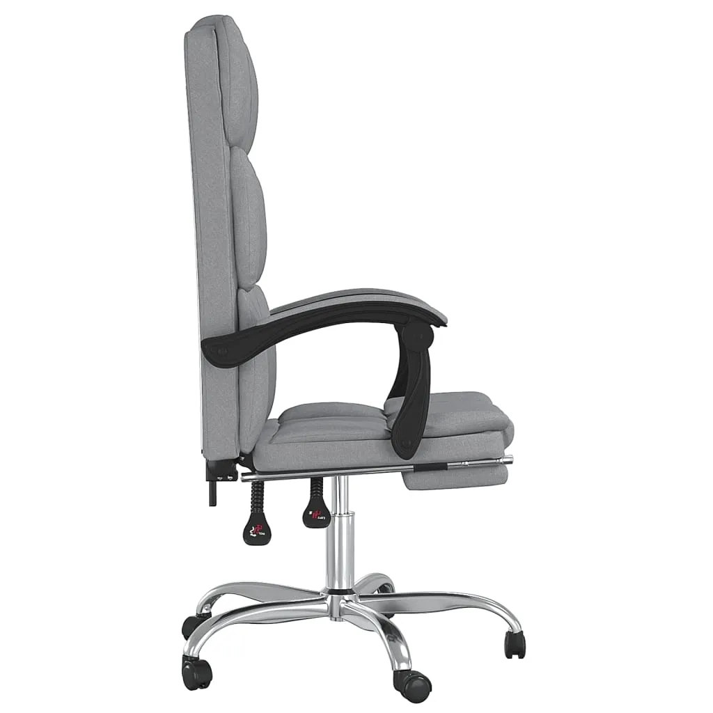 Reclining Office Chair Dark Gray Fabric