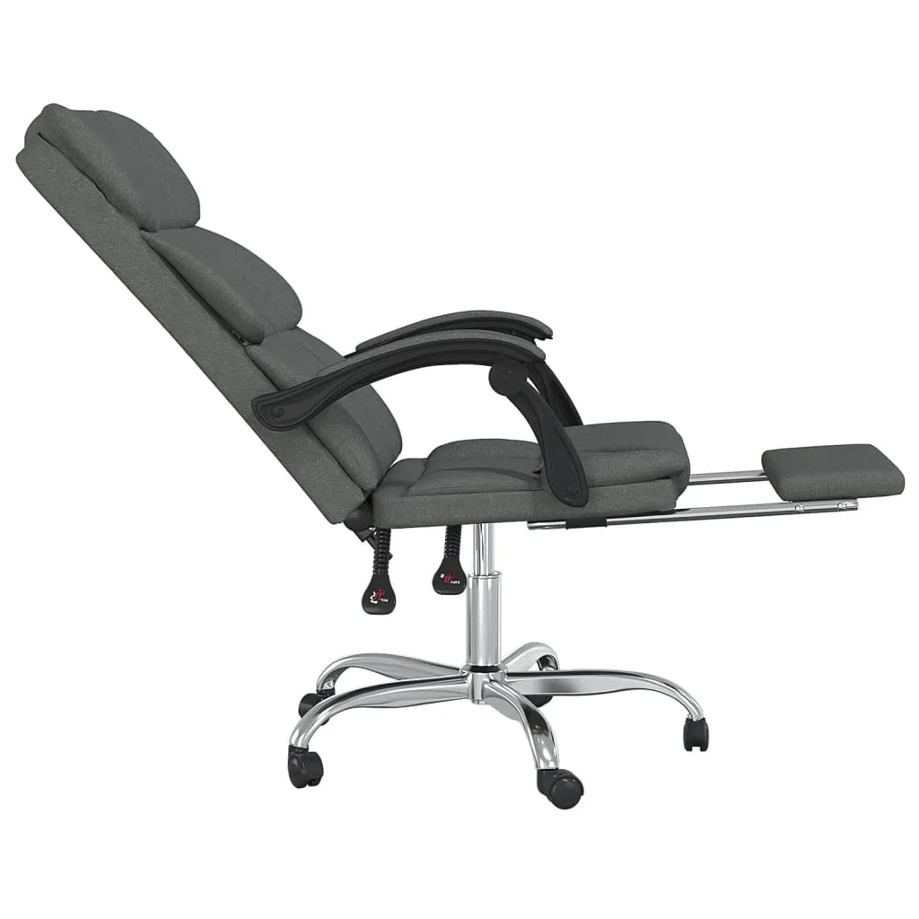Reclining Office Chair Dark Gray Fabric