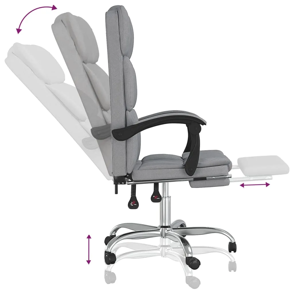 Reclining Office Chair Dark Gray Fabric