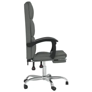 Reclining Office Chair Dark Gray Fabric