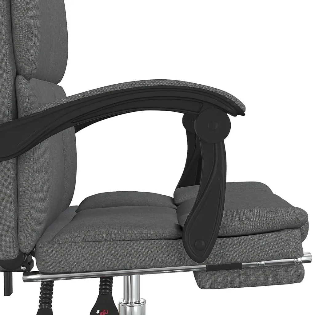 Reclining Office Chair Dark Gray Fabric