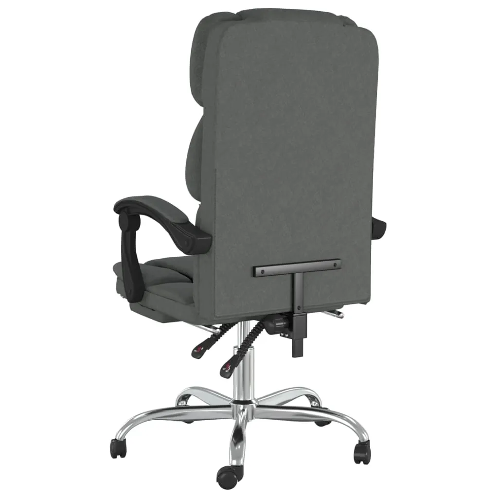 Reclining Office Chair Dark Gray Fabric