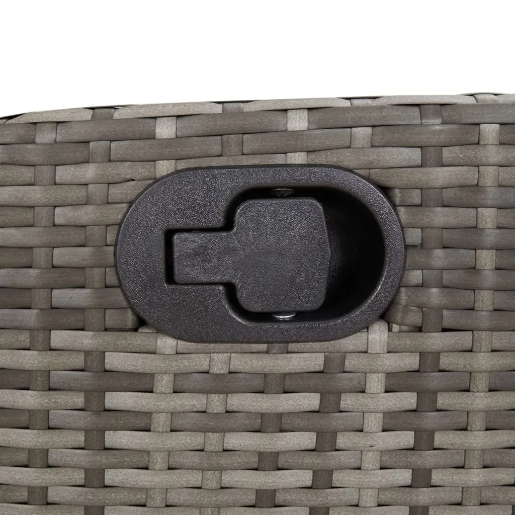 Reclining Patio Chair with Cushions Gray Poly Rattan