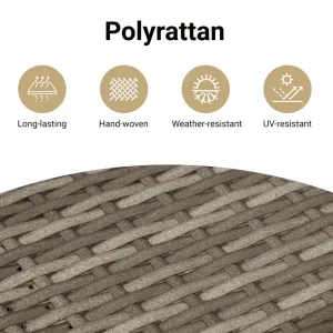 Reclining Patio Chair with Cushions Gray Poly Rattan