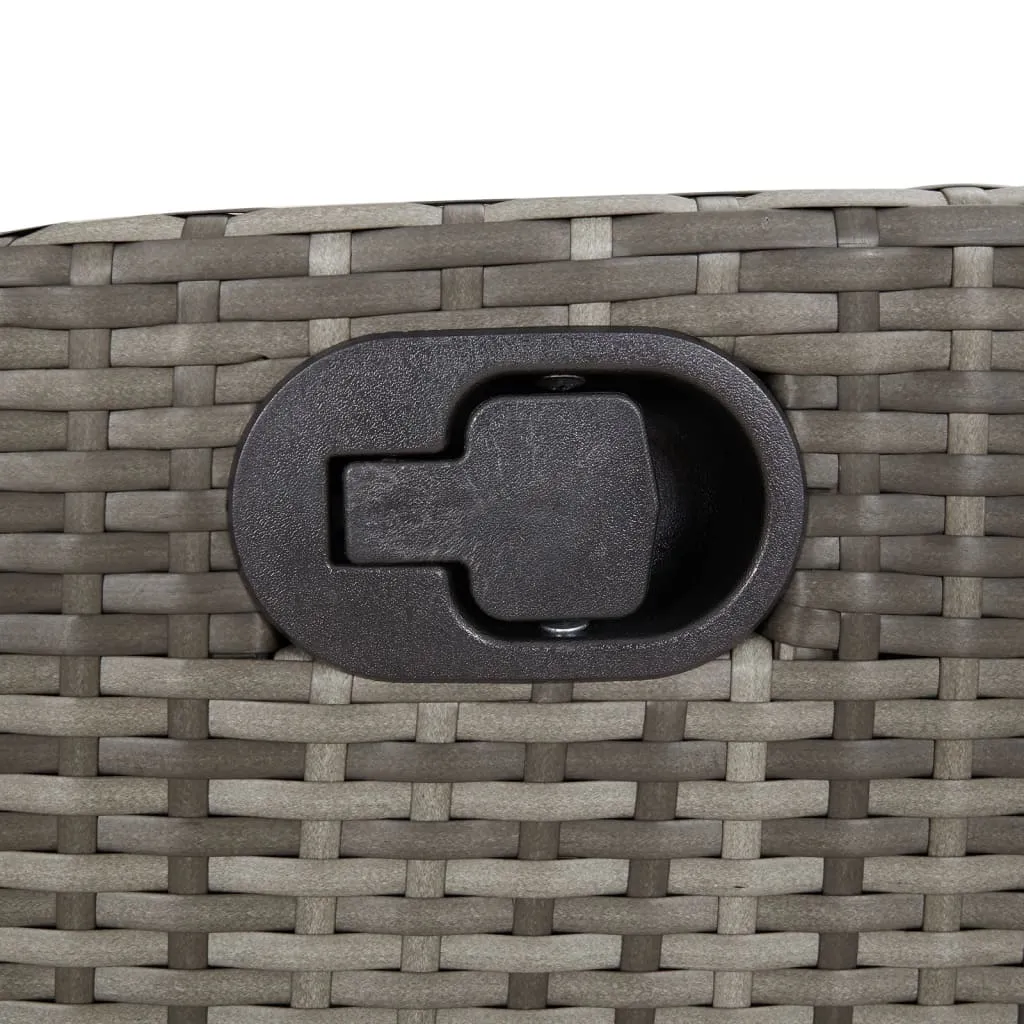 Reclining Patio Chair with Footrest Gray Poly Rattan