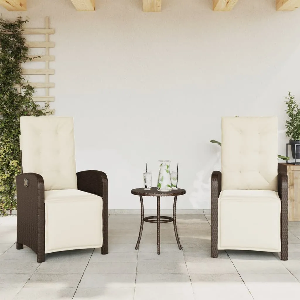 Reclining Patio Chair with Footrest Outdoor Garden Furniture Poly Rattan