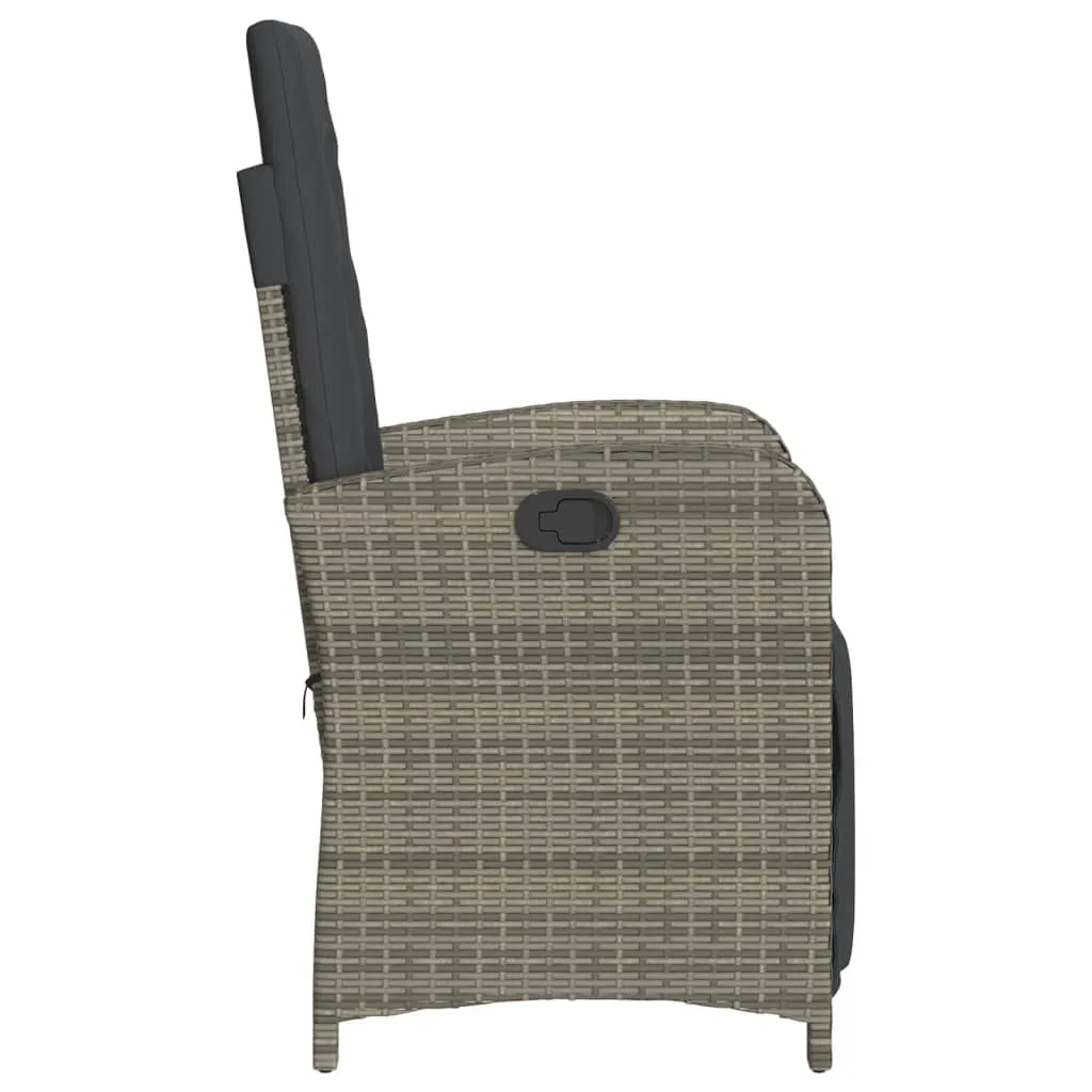 Reclining Patio Chair with Footrest Outdoor Garden Furniture Poly Rattan