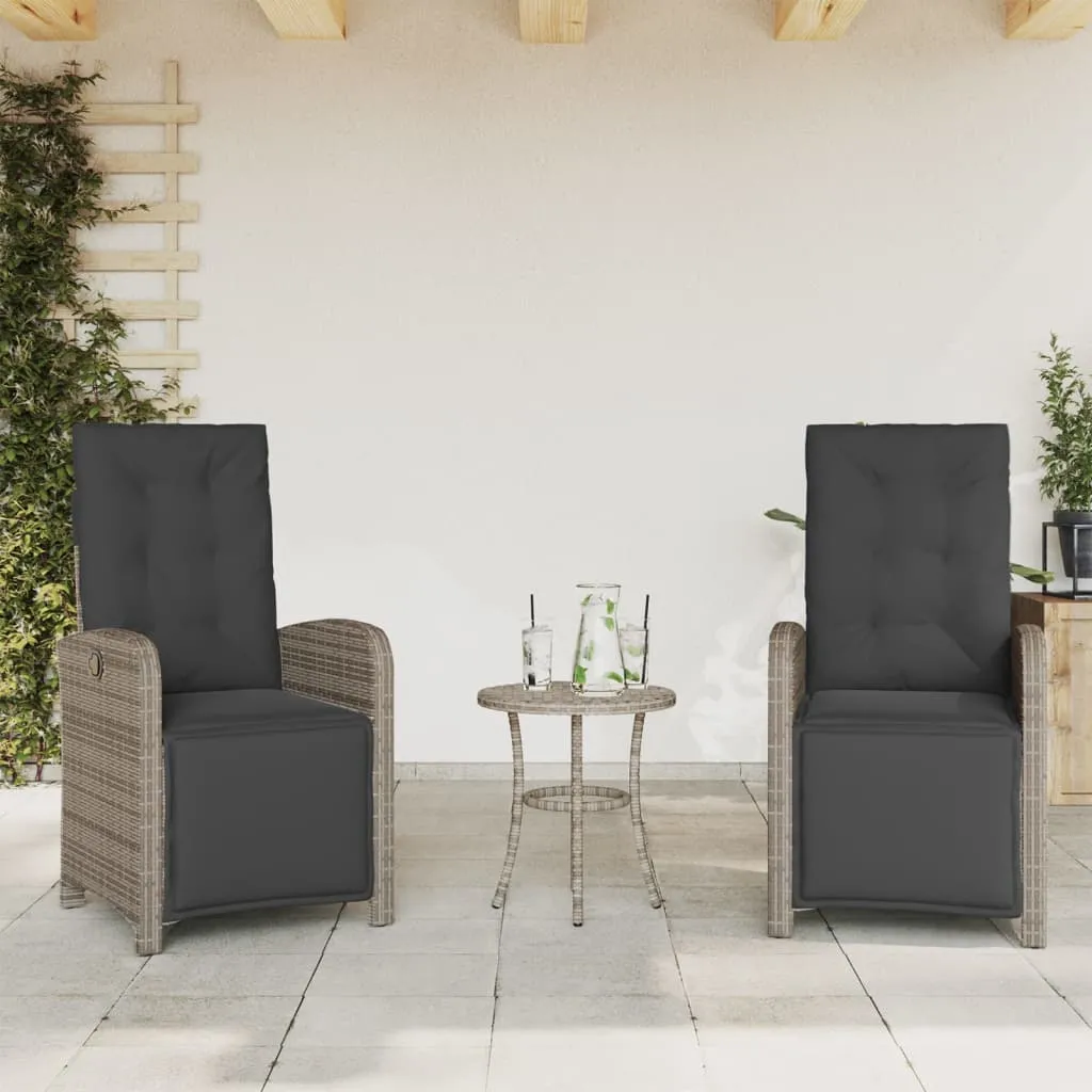 Reclining Patio Chair with Footrest Outdoor Garden Furniture Poly Rattan