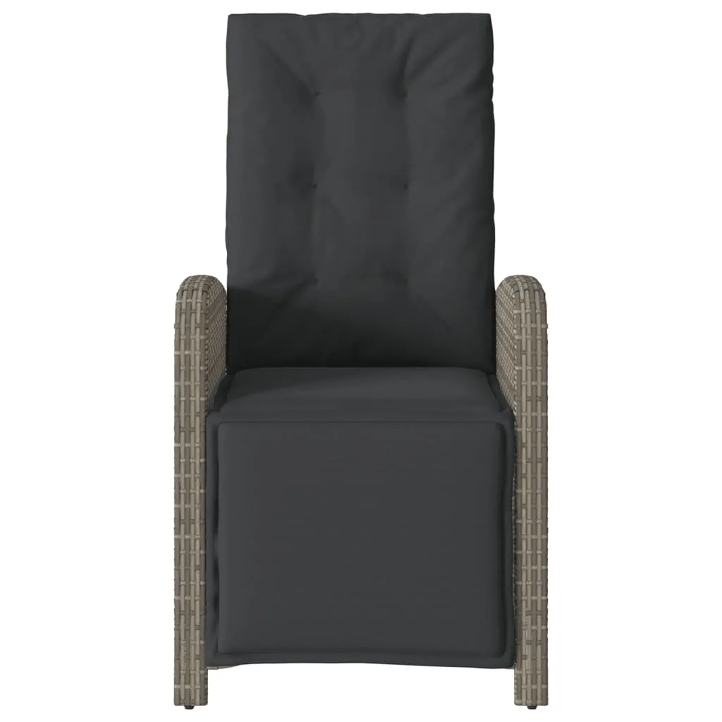 Reclining Patio Chair with Footrest Outdoor Garden Furniture Poly Rattan