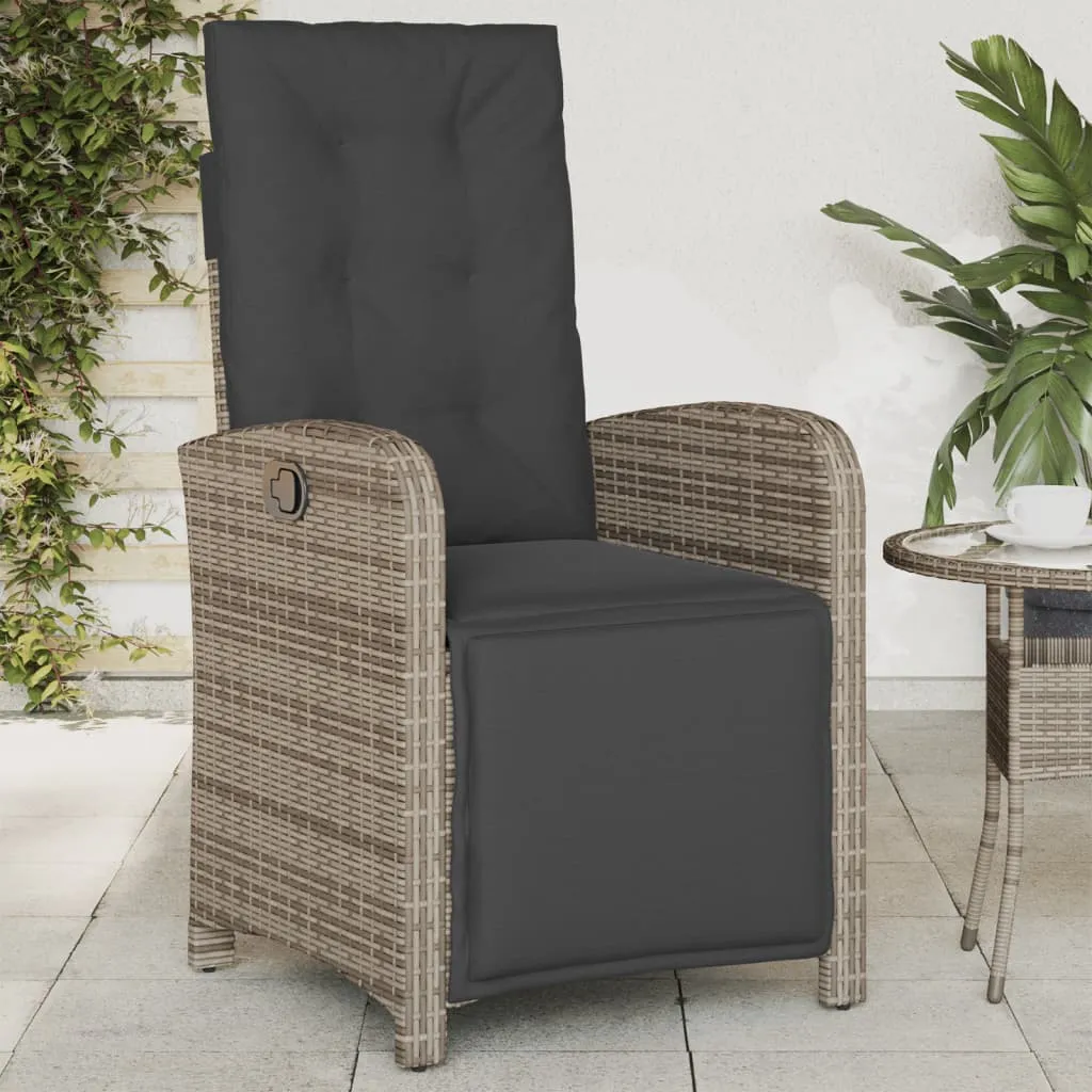 Reclining Patio Chair with Footrest Outdoor Garden Furniture Poly Rattan
