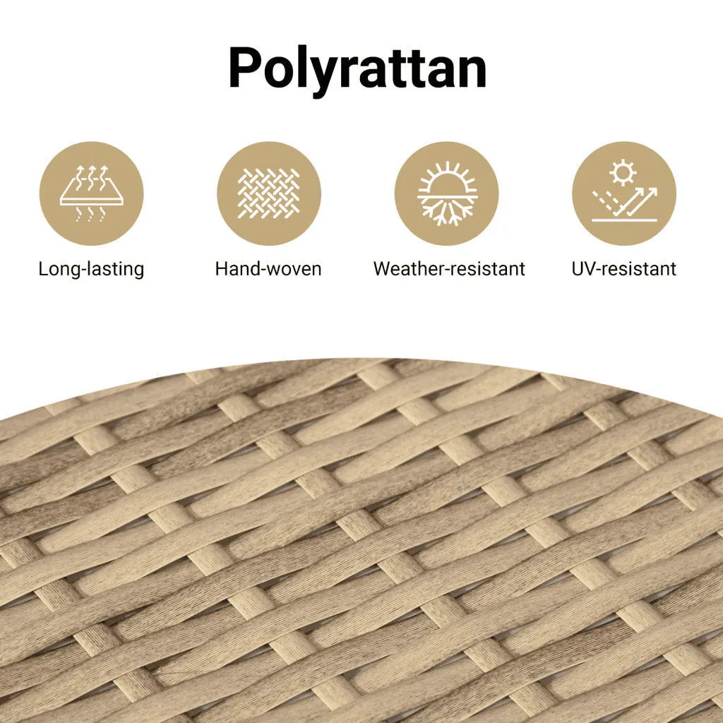Reclining Patio Chair with Footrest Outdoor Garden Furniture Poly Rattan