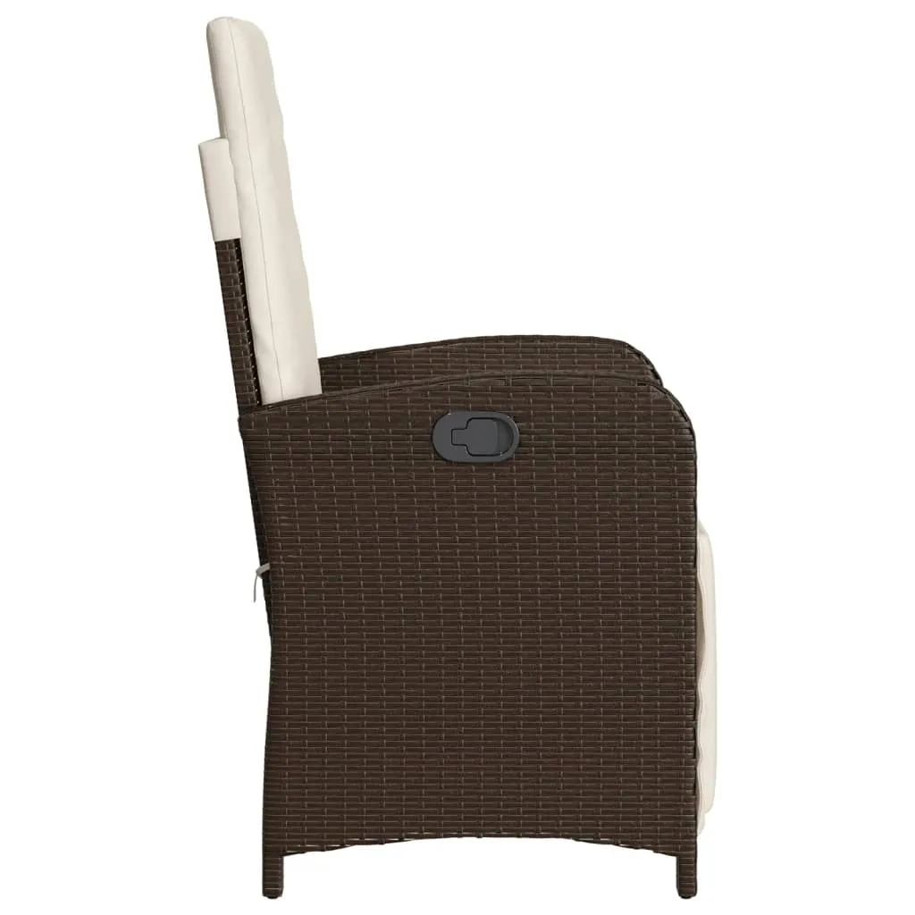 Reclining Patio Chair with Footrest Outdoor Garden Furniture Poly Rattan