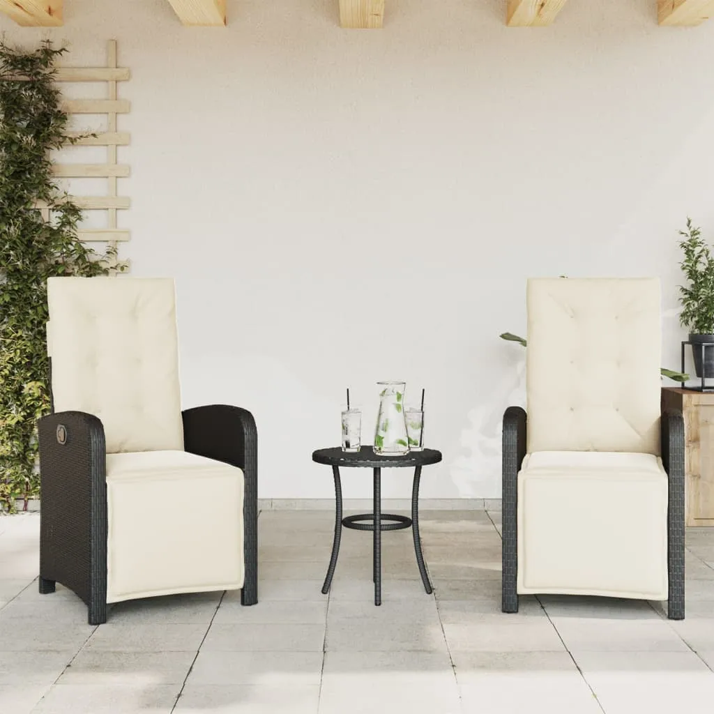 Reclining Patio Chair with Footrest Outdoor Garden Furniture Poly Rattan
