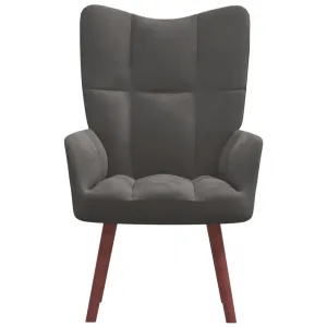 Relaxing Chair Dark Gray Velvet