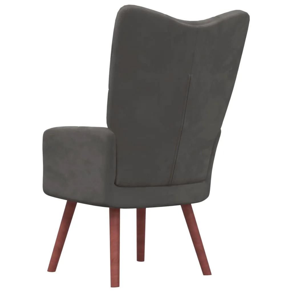 Relaxing Chair Dark Gray Velvet
