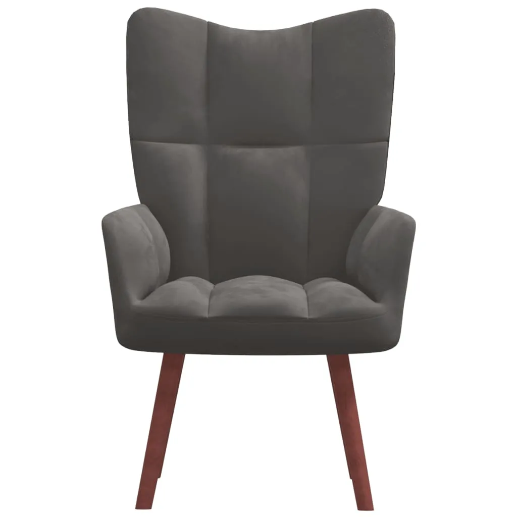 Relaxing Chair Dark Gray Velvet