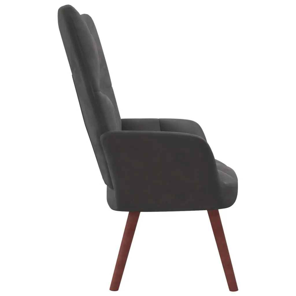 Relaxing Chair Dark Gray Velvet