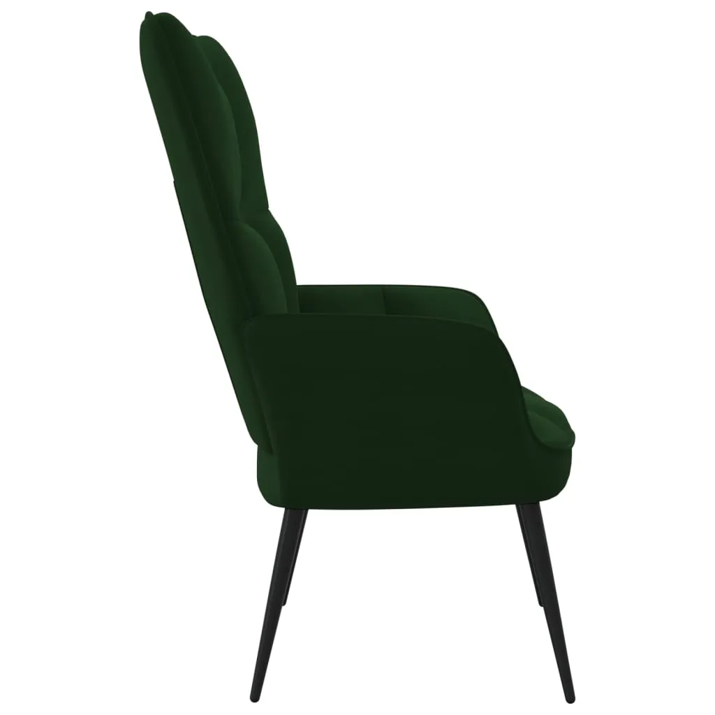Relaxing Chair Dark Green Velvet