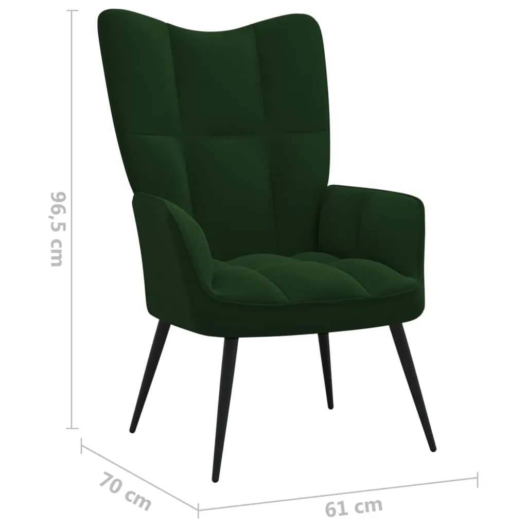 Relaxing Chair Dark Green Velvet
