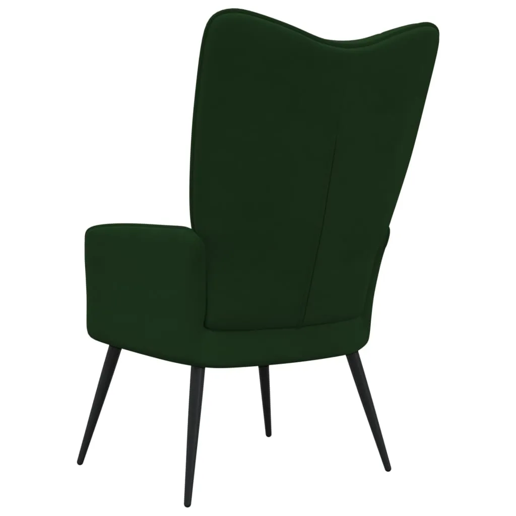 Relaxing Chair Dark Green Velvet