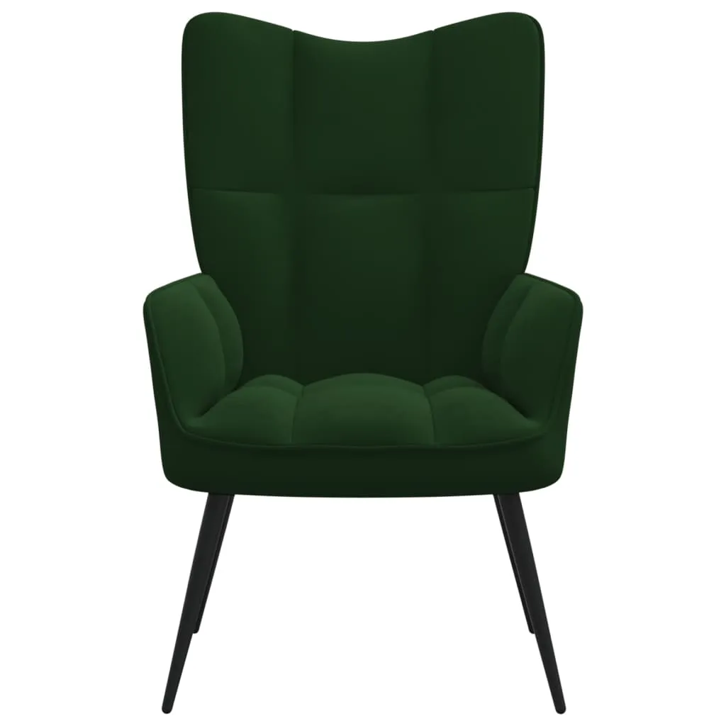 Relaxing Chair Dark Green Velvet