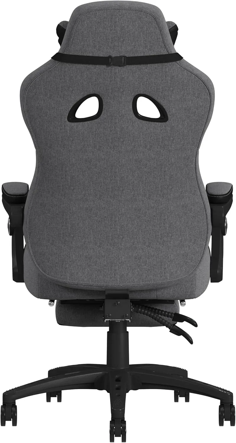 RESPAWN 110 Pro Gaming Chair - Gaming Chair with Footrest, Reclining Gaming Chair, Video Gaming Computer Desk Chair, Adjustable Desk Chair, Gaming Chairs for Adults with Headrest Pillow - Grey Fabric