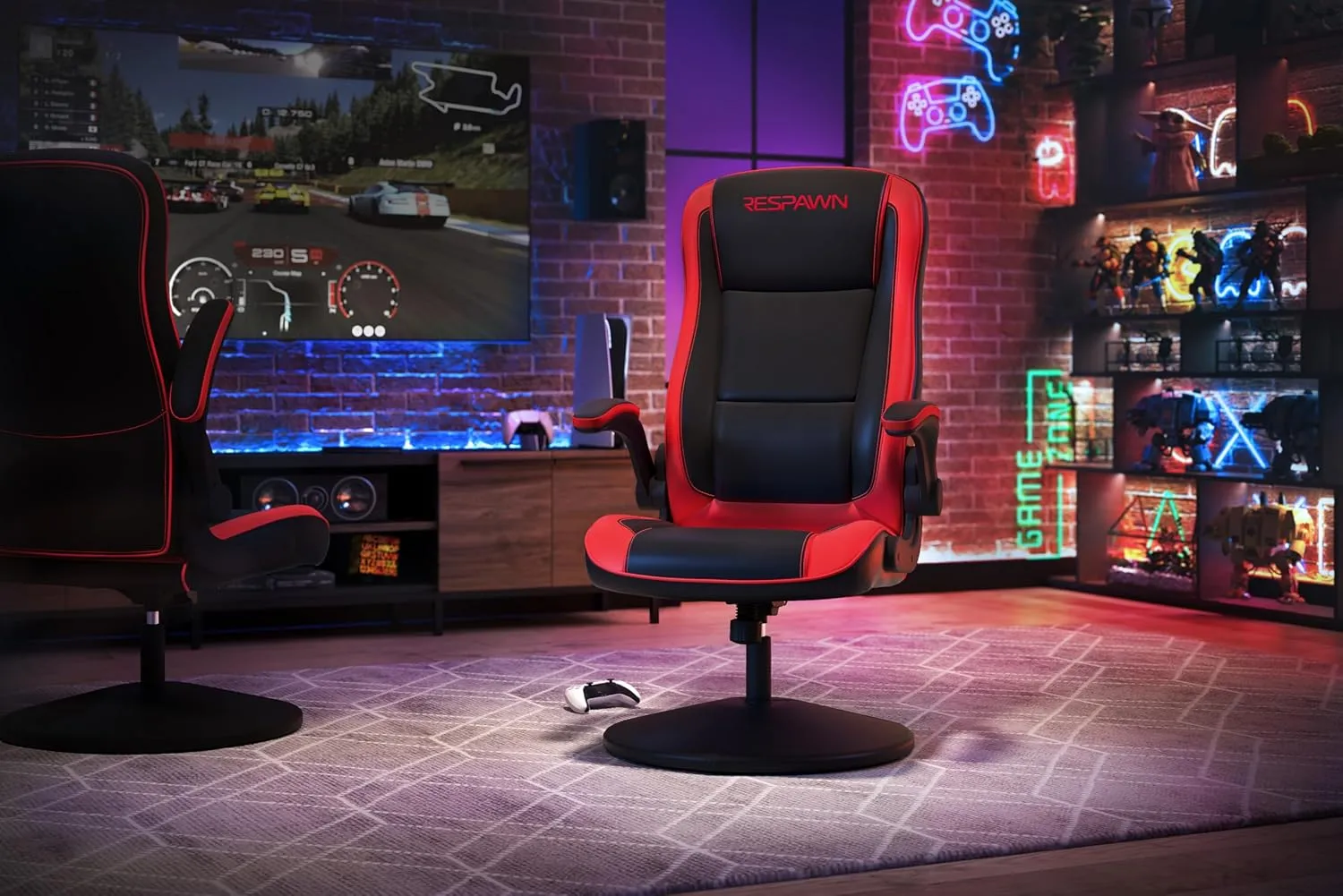 RESPAWN 800 Racing Style Gaming Rocker Chair, Rocking Gaming Chair, in Red RSP 800 BLK RED