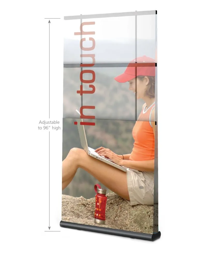 RETRACTABLE BANNER STAND 33" SINGLE SIDED, BLACK W/CARRY BAG