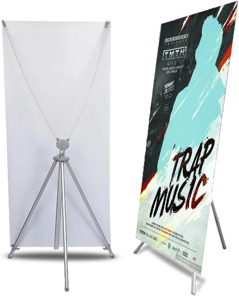 Retractable Banner Stand Portable Personalized Display with Travel Bag for Business and Exhibition Advertising and Promotion 5pcs Silver