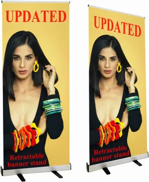 Retractable Banner Stand Roll Up Banner Stand 33 1/2''x80 Advertising Display Stand Poster Board for Trade Shows Retail Display (Stand Only)