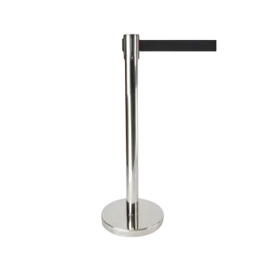 Retractable Queue Crowd Control Barriers | Silver Pole Black Belt