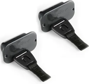 Retractable Rod Straps for Fishing Rods, Gunwale/Deck Mount Self-Retracting Tie-Down Straps, F14200 Rod Saver Strap Fishing Rod Holder, Fishing Pole Holders for Boat Deck, Black
