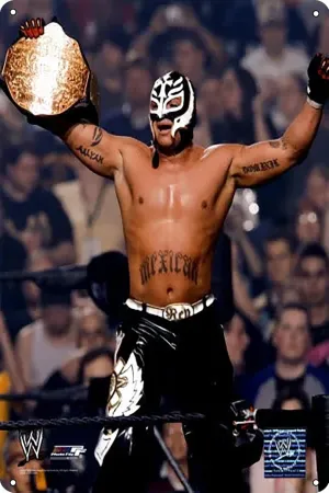 Rey Mysterio Celebrity Poster Vintage Tin Sign Home Wall Decor Bar Cafe Metal Sign Plaque 12 x 8 Inch