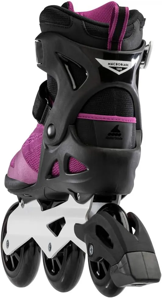 Rollerblade Macroblade 100 3WD Womens Adult Fitness Inline Skate, Violet and Black, Performance Inline Skates
