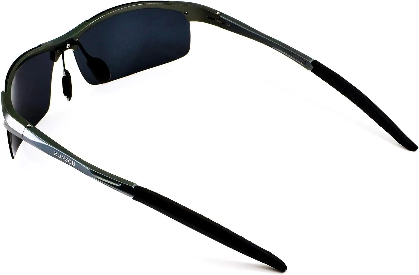 RONSOU Mens Sunglasses Polarized Sport UV Protection Ultralight Al Mg Sunglasses for Men Fishing Driving Golf