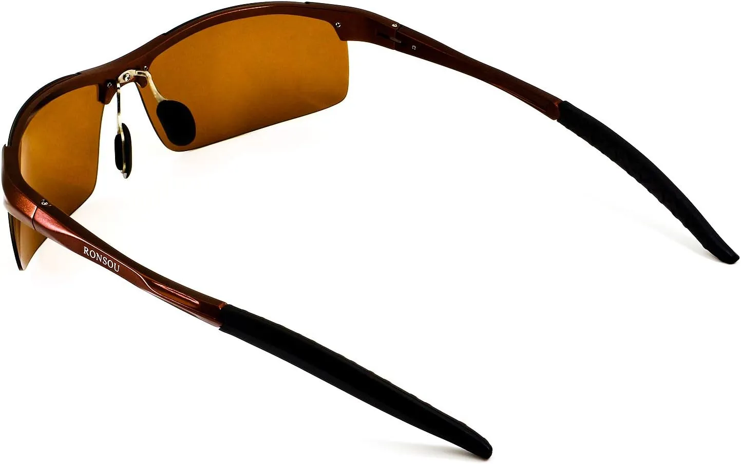 RONSOU Mens Sunglasses Polarized Sport UV Protection Ultralight Al Mg Sunglasses for Men Fishing Driving Golf