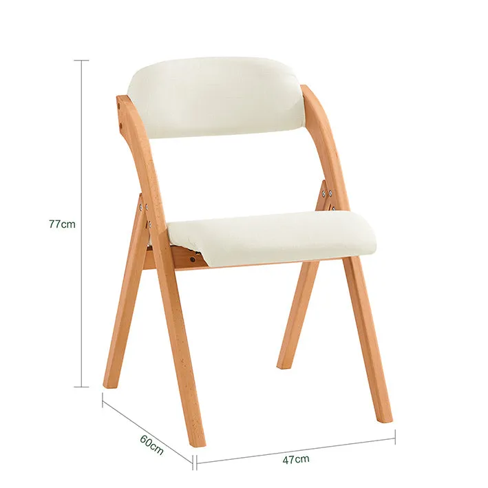 Rootz Wooden Padded Folding Chair - Comfortable Seat - Cushioned Backrest - Beech Wood Frame - 47cm x 77cm x 60cm