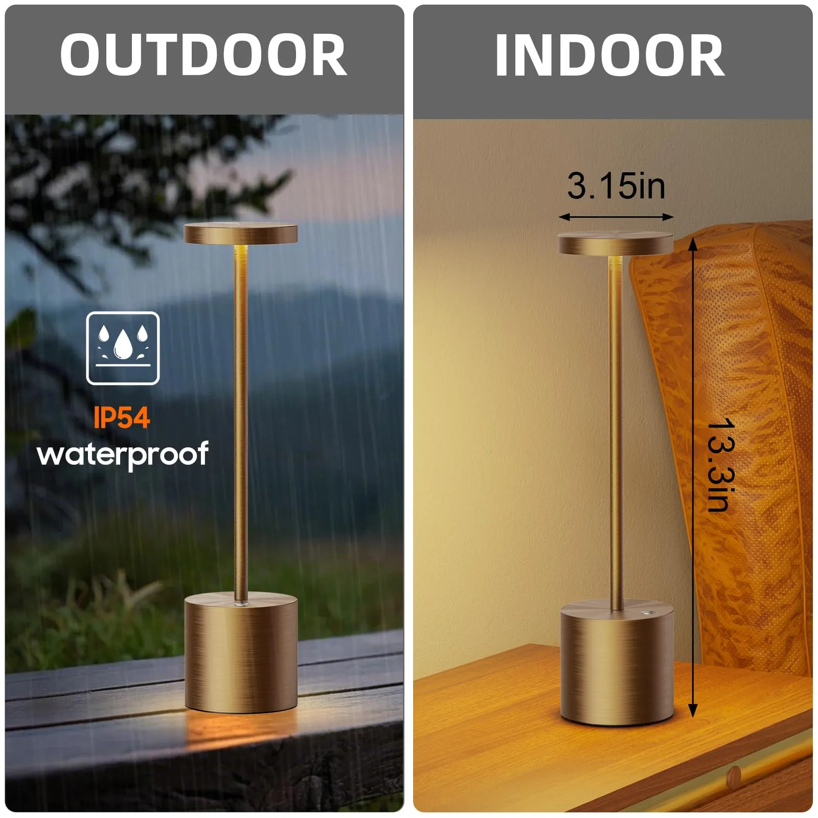 Rynx | Sakringt Wireless Table Lamps 2 Pack Titan, Rechargeable Led Light For Outdoor & Restaurant