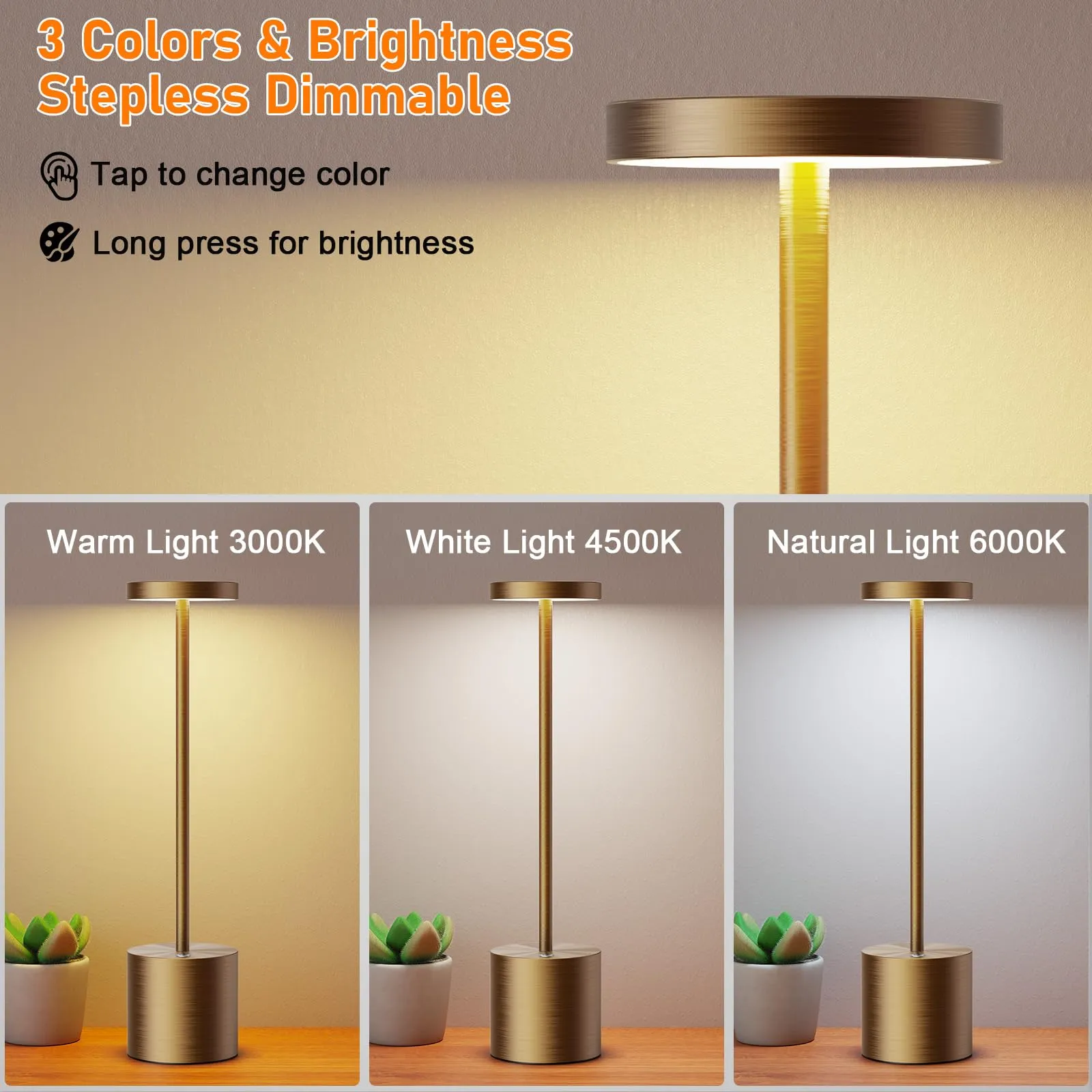 Rynx | Sakringt Wireless Table Lamps 2 Pack Titan, Rechargeable Led Light For Outdoor & Restaurant