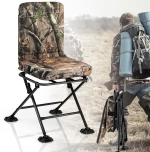 S AFSTAR Safstar Folding Hunting Chair, 360 Degree Swivel Hunting Blind with Padded Cushion & 330LBS Load Capacity, Portable Hunting Foam Seat, Ground Blind Chair for Hunting Dove Deer Turkey